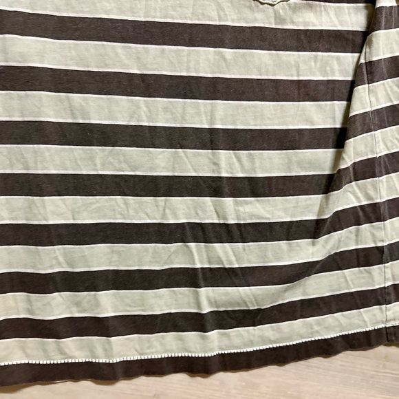 Men's Striped Pocket T-shirt | Brown/Light Stripes | Size Small Casual Comfort - Picture 6 of 8